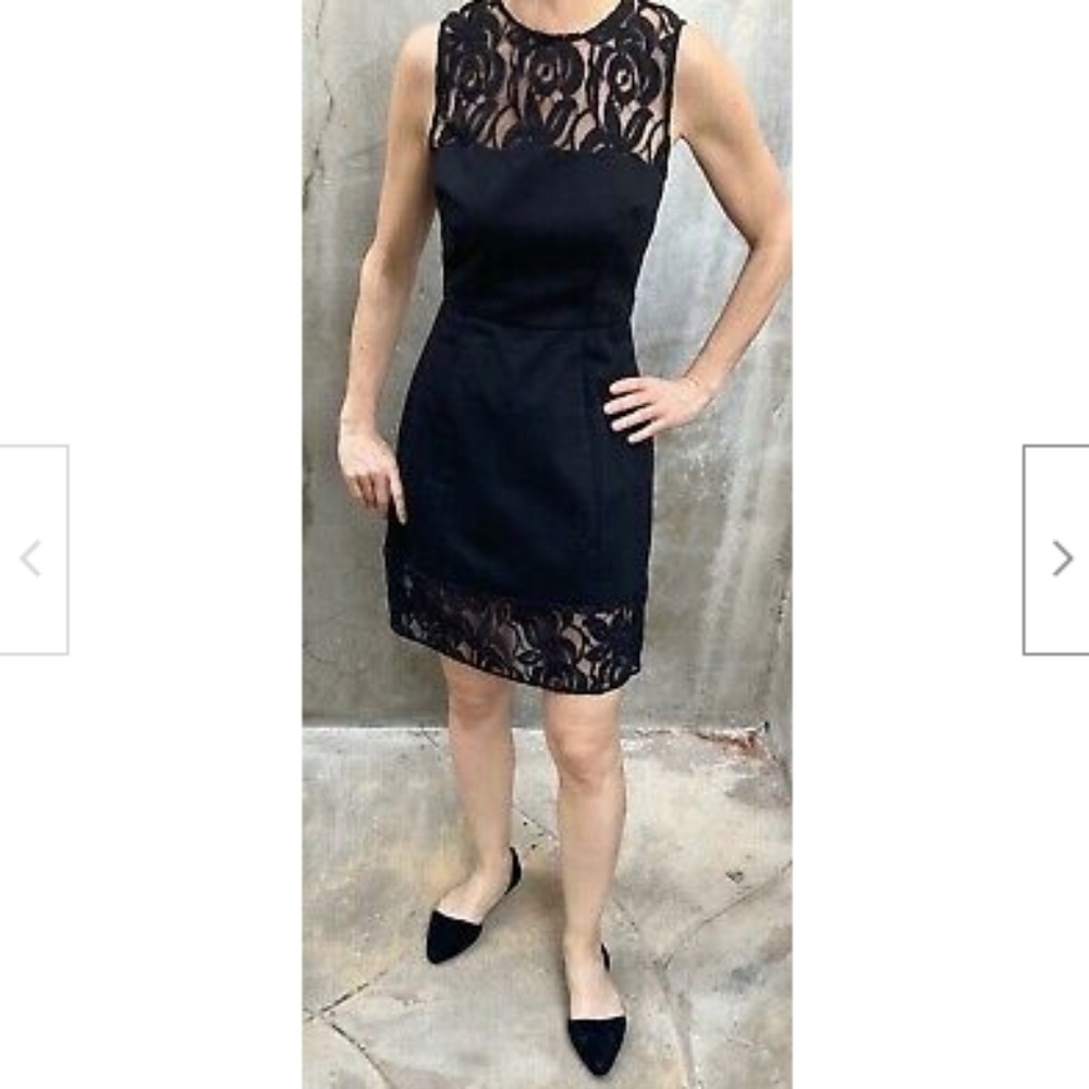 BB Dakota LBD Sleeveless Black Dress w Lace 4 S